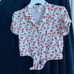Cherry Tied Crop Top